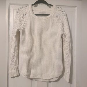 White crew neck sweater from LOFT